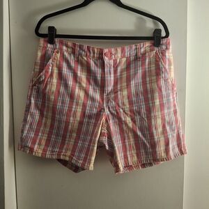 Gloria Vanderbilt Pink and Blue Plaid Women's Shorts
